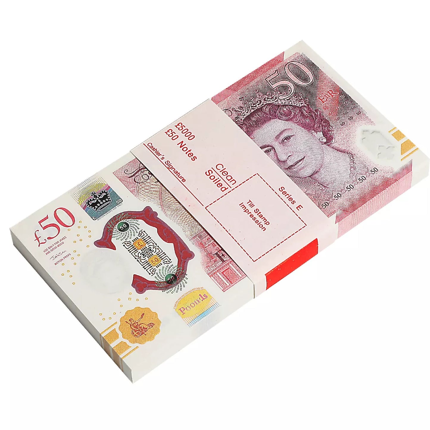 UK Prop Money GBP £50 Pound Notes £5,000 Full Print