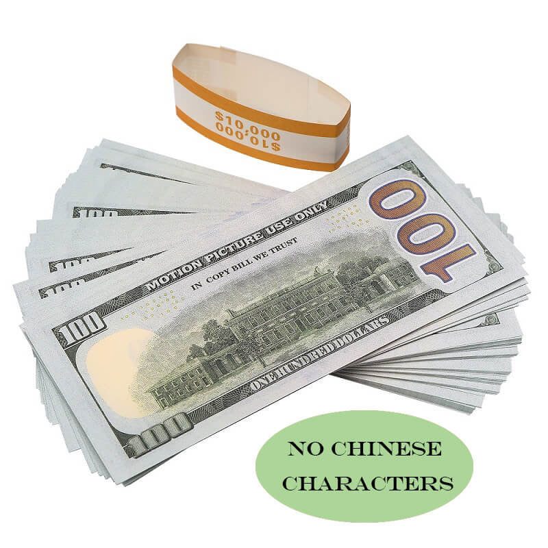Prop money USD $100 Bills $10,000 Full Print