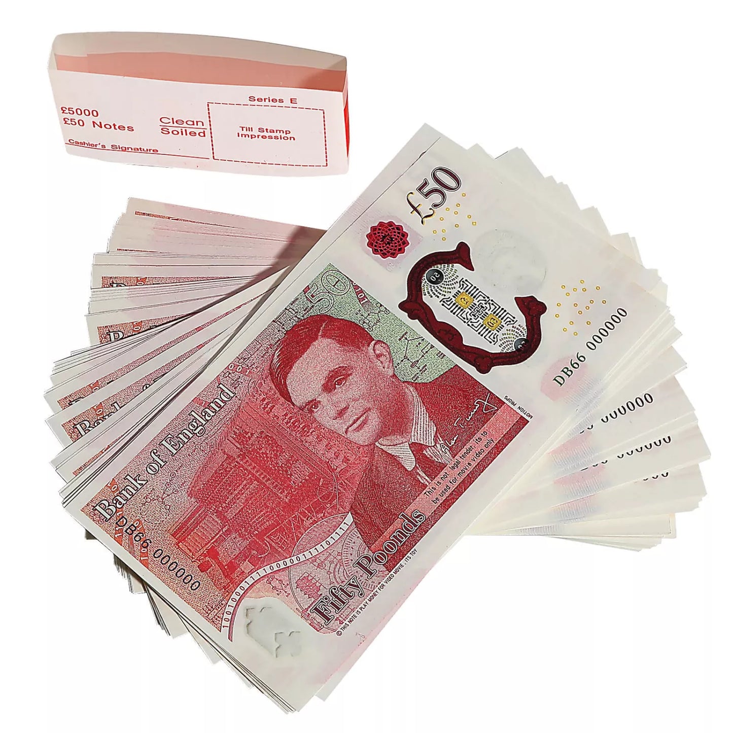 UK Prop Money GBP £50 Pound Notes £5,000 Full Print