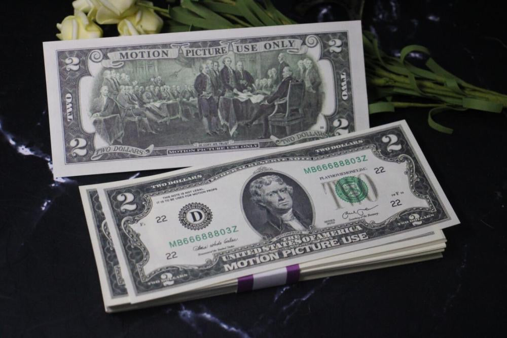 Argent accessoire 2 $ US Billets 200 $ Impression complète