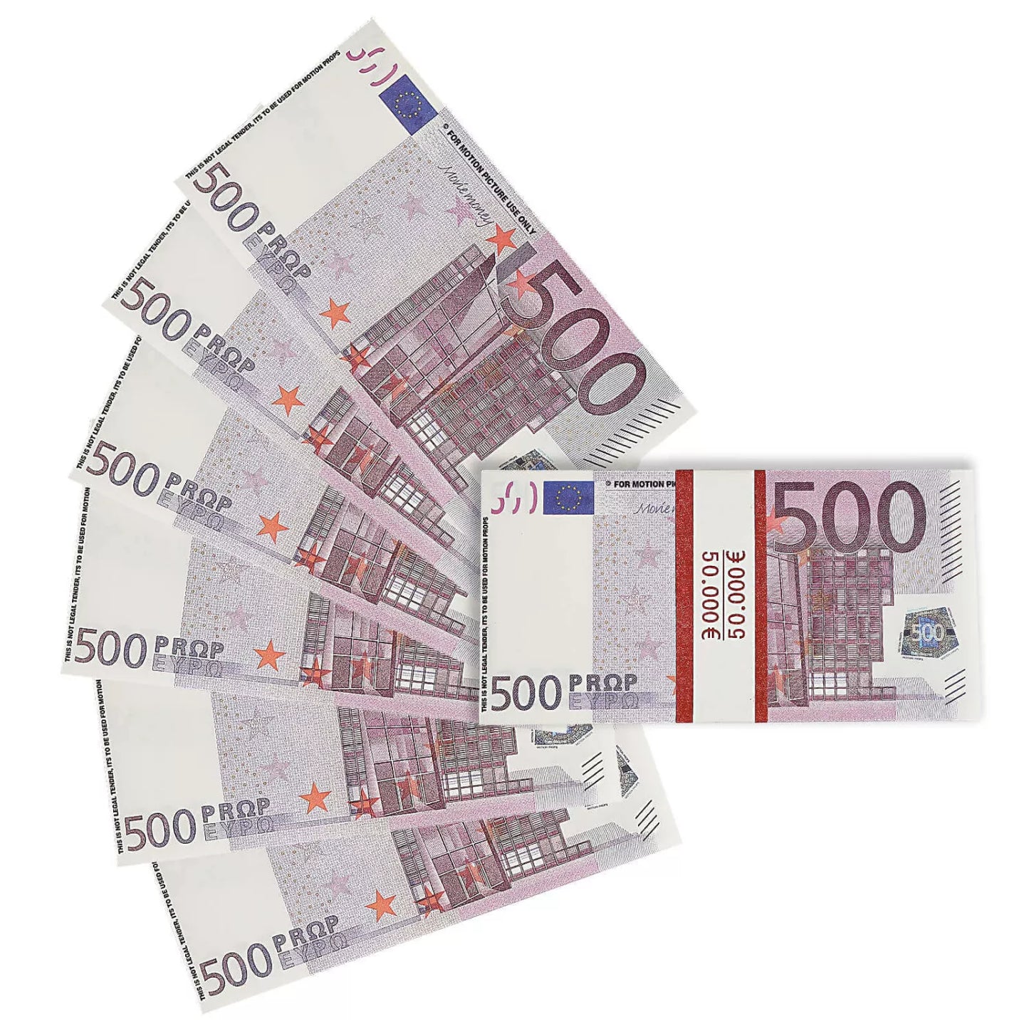 Euro Prop Money Billets de 500 € 50 000 € Impression complète