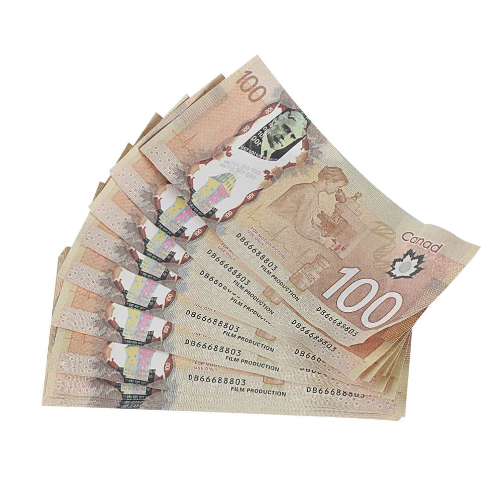 Aged Style Canadian Prop Money $100 Bills $10,000 Full Print 1 Stack (100pcs)