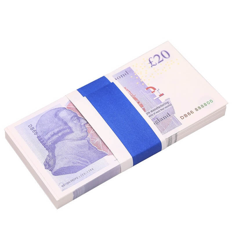 UK Prop Money GBP OLD STYLE Billets de 20 £ 2 000 £ Impression complète