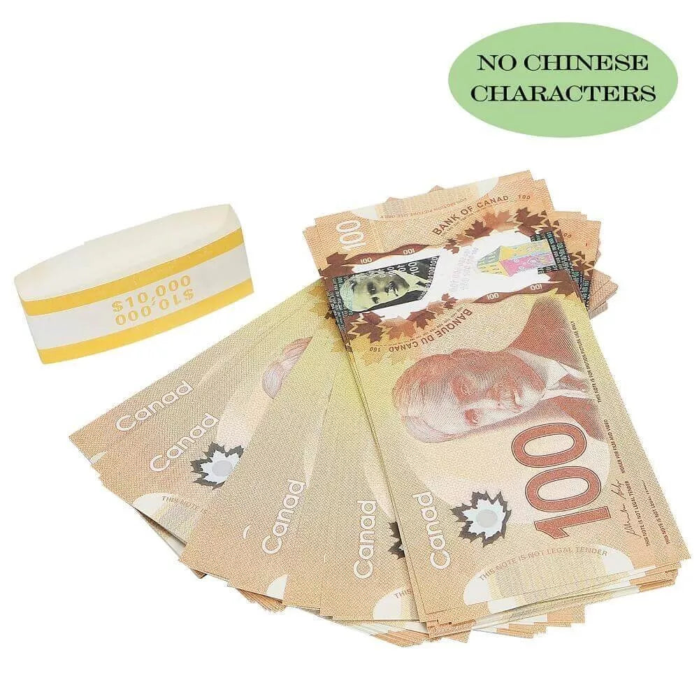 Canadian Copy Prop Money $100 Bills $10,000 Full Print 1 Stack (100pcs)