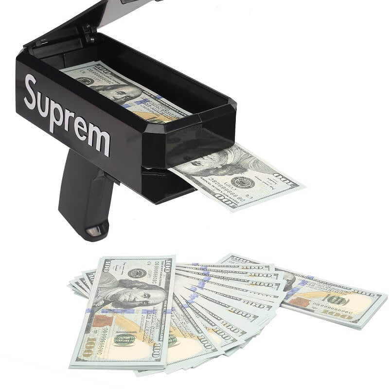 Prop Money Gun avec 100 billets