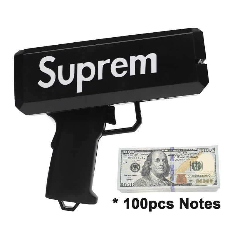 Prop Money Gun avec 100 billets
