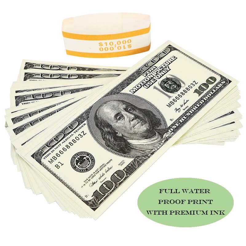 Argent accessoire OLD STYLE USD 100 $ Billets 10 000 $ Impression complète