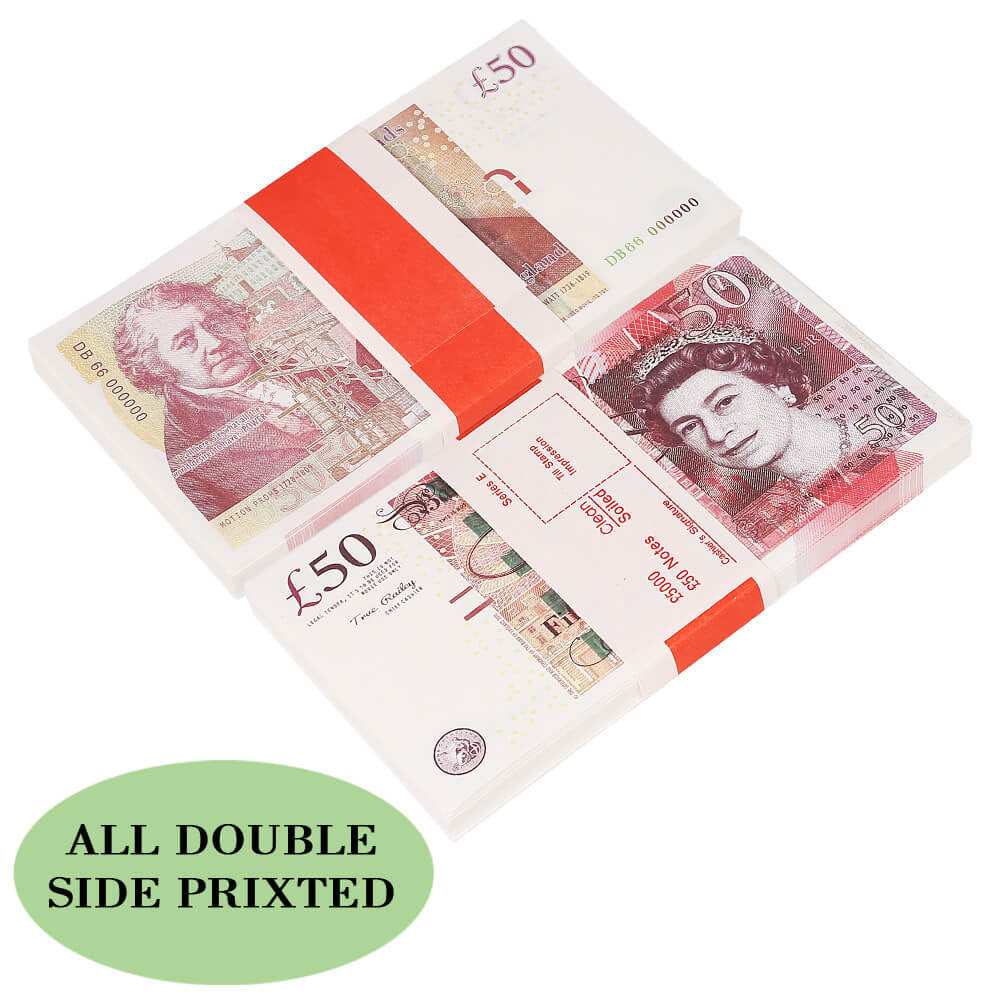 UK Prop Money GBP OLD STYLE £ 50 Pound Notes £ 5 000 Impression complète