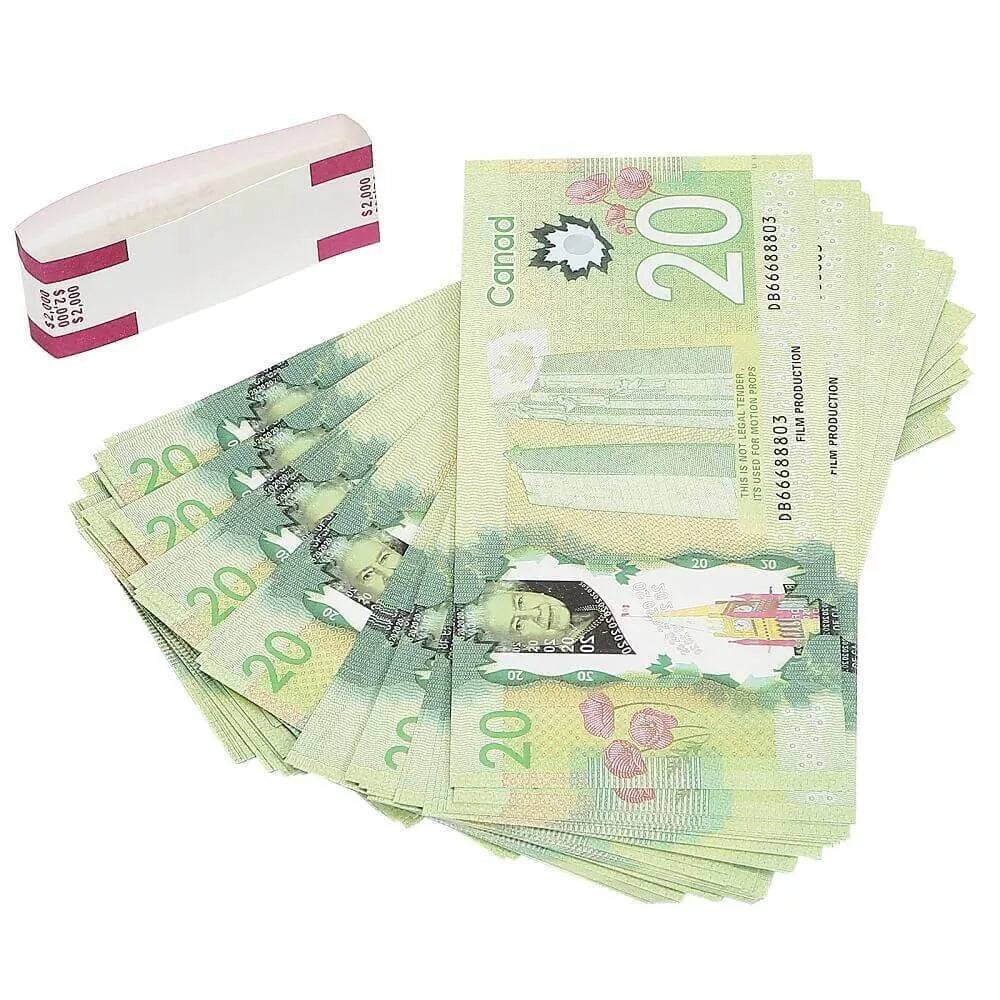 Canadian Copy Prop Money $20 Bills $2,000 Full Print 1 Stack (100pcs)