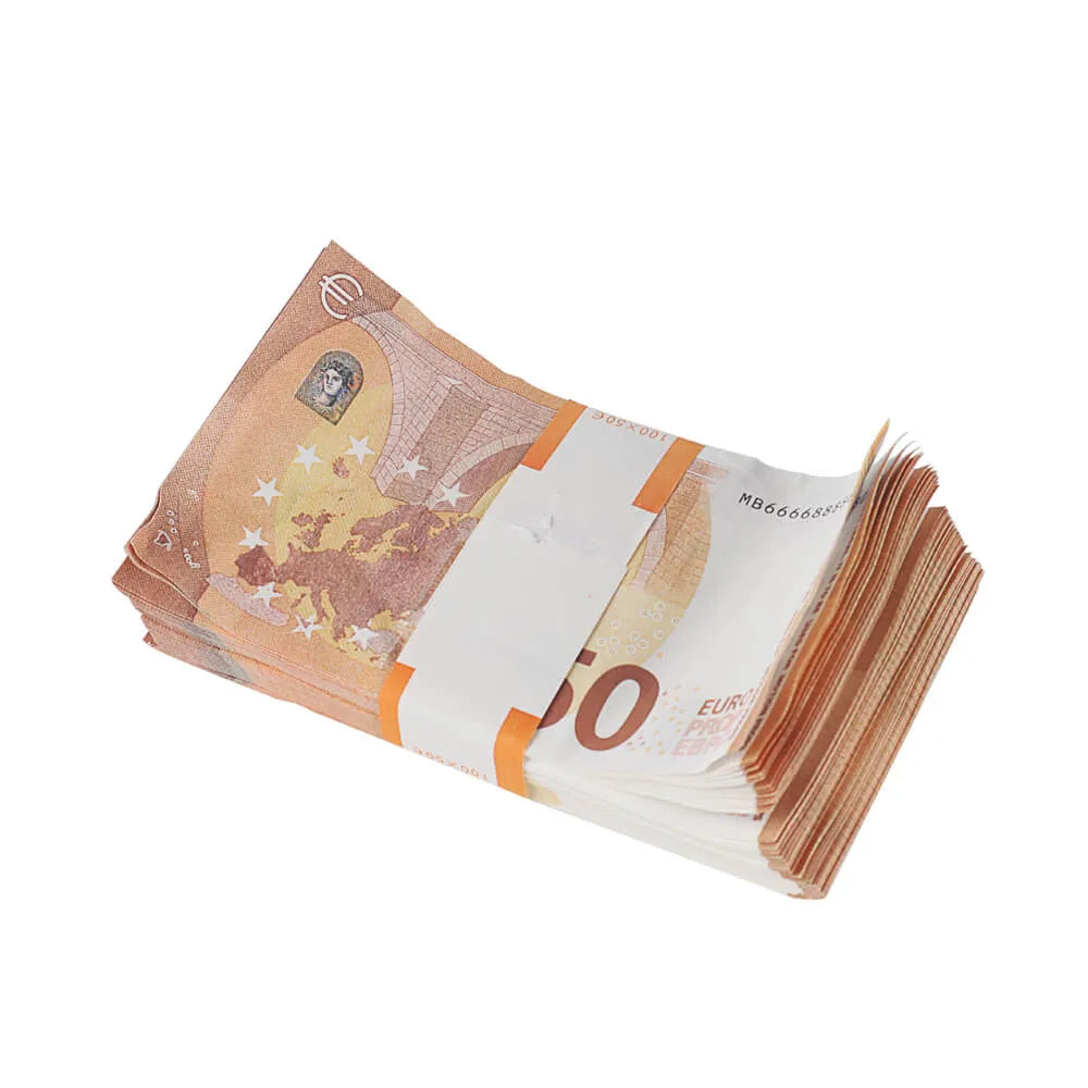 Aged Style Euro Prop Money €50 Bills €5,000 Full Print