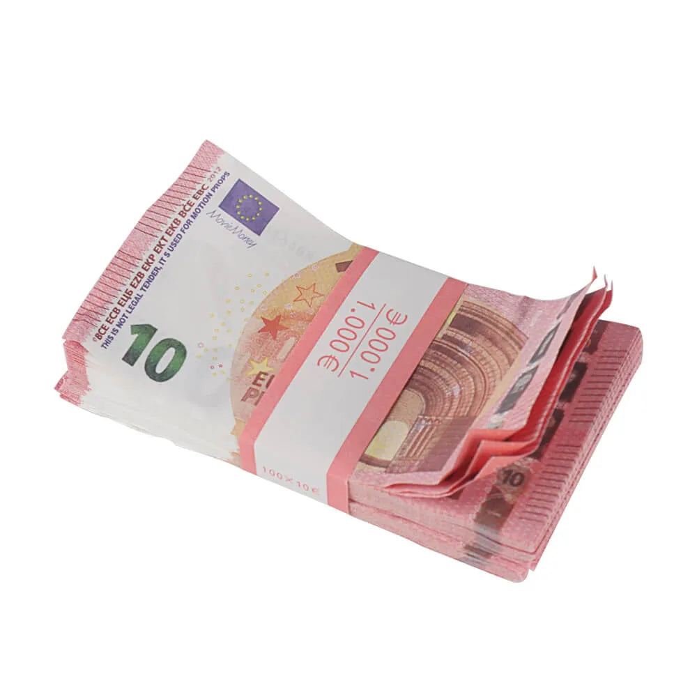 Billets de 10 €, style vieilli, billets en euros, impression complète de 1 000 €