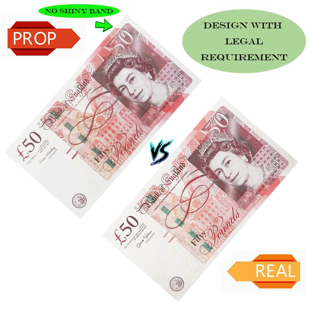 UK Prop Money GBP OLD STYLE £ 50 Pound Notes £ 5 000 Impression complète