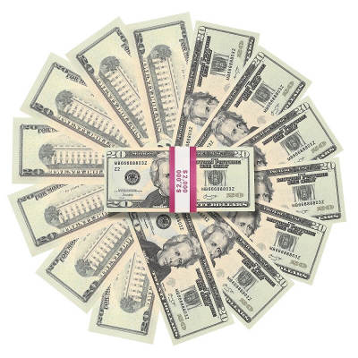 Argent accessoire 20 $ USD Billets de 2 000 $ Impression complète