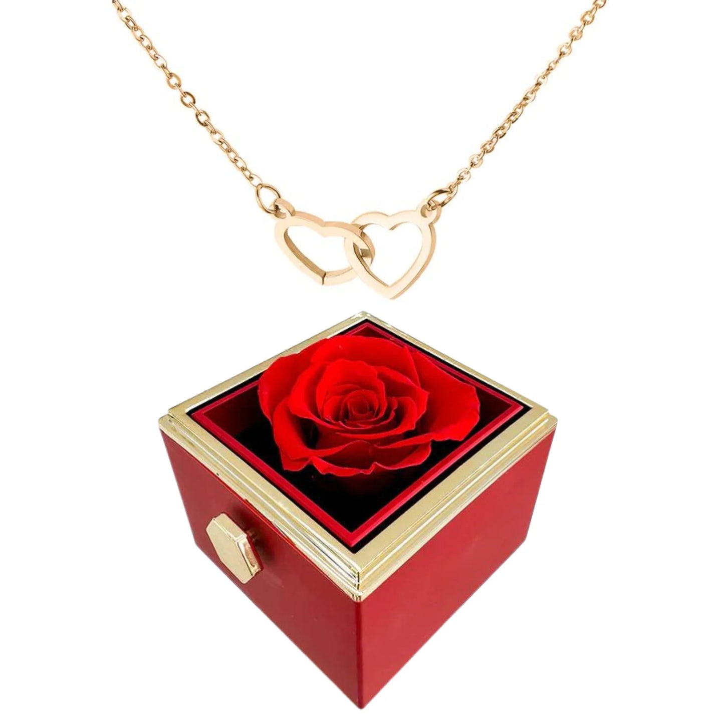 Eternal Rose Box W/ Engraved Necklace