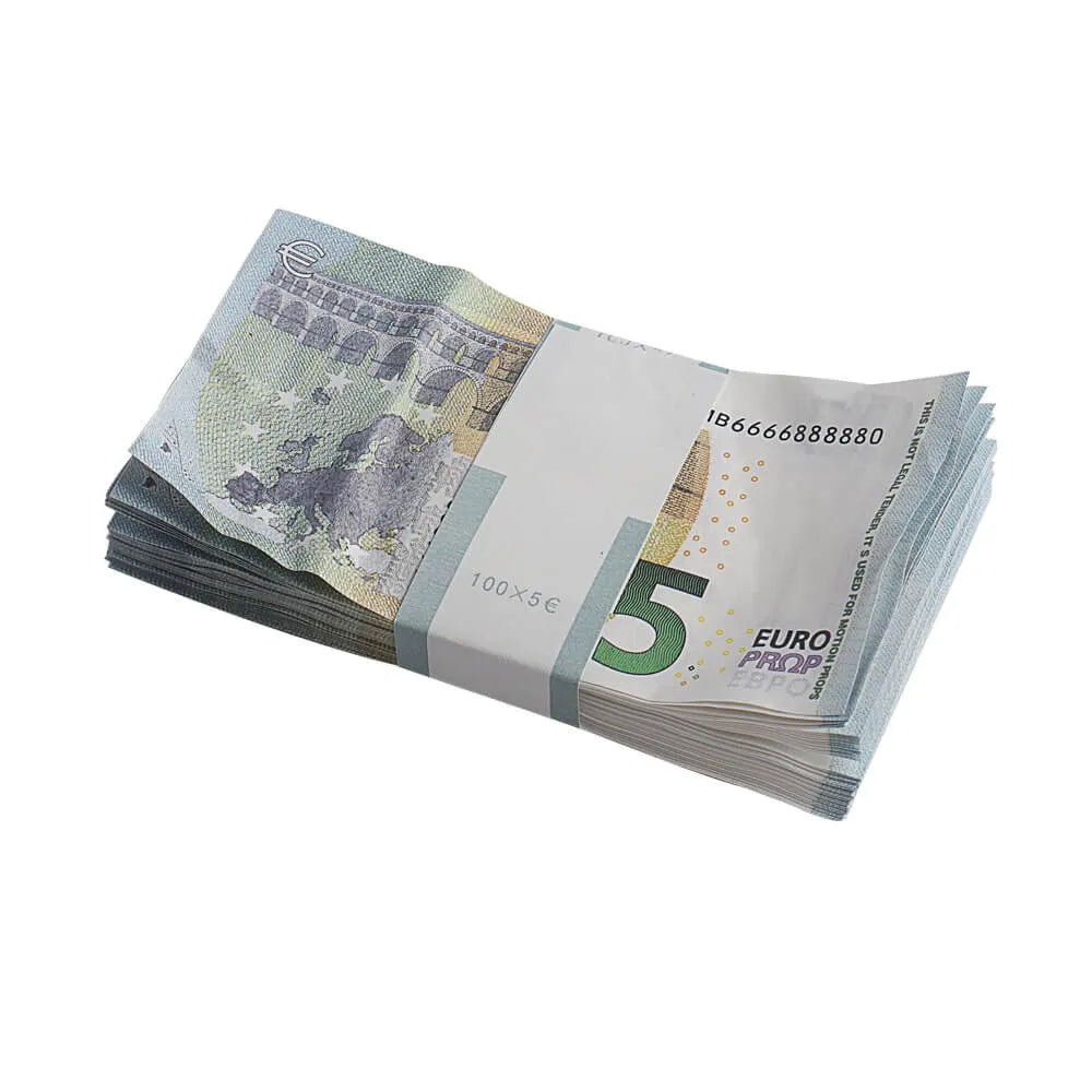 Aged Style Euro Prop Money €5 Bills €500 Full Print
