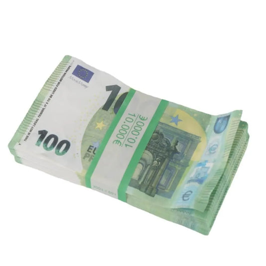 Aged Style Euro Prop Money €100 Bills €10,000 Full Print