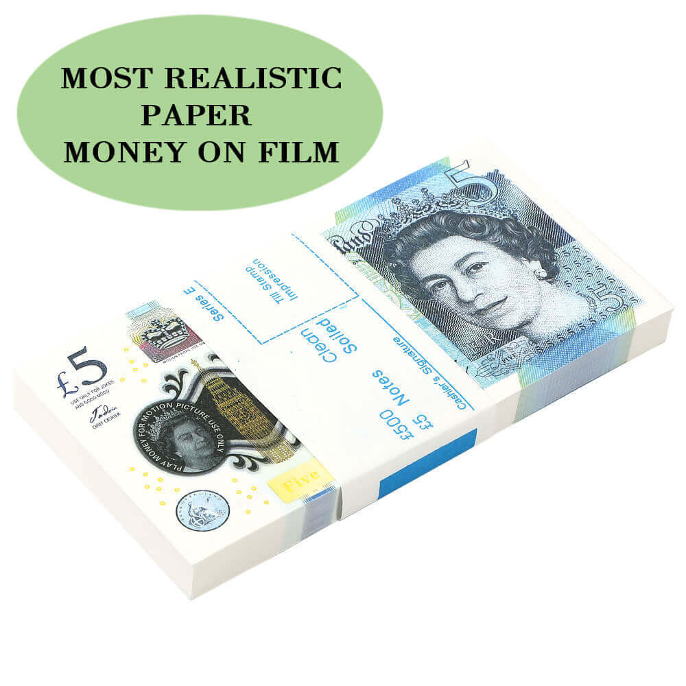 UK Prop Money GBP £ 5 Pound Notes £ 500 Impression complète