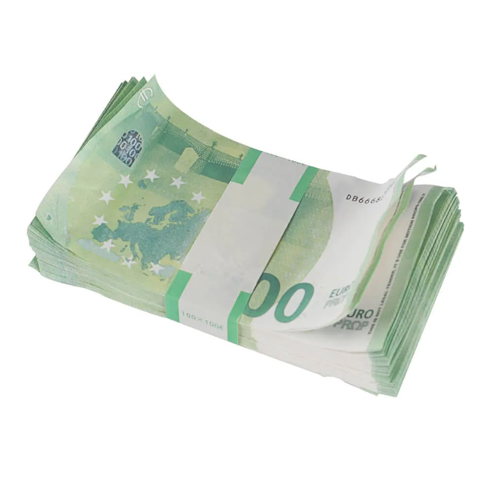 Aged Style Euro Prop Money €100 Bills €10,000 Full Print