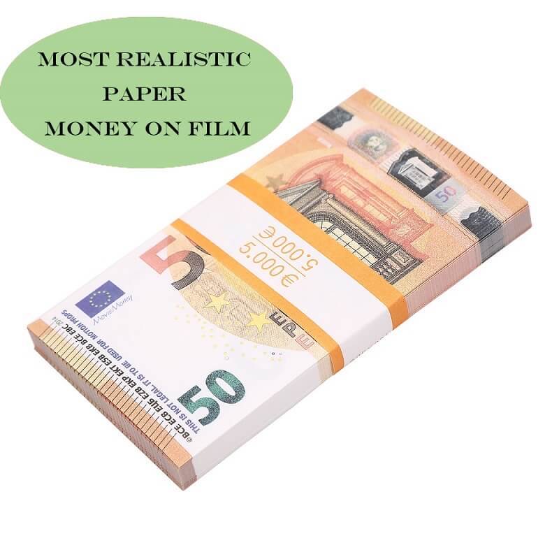 Euro Prop Money €50 Bills €5,000 Full Print – PrankMovieMoneys