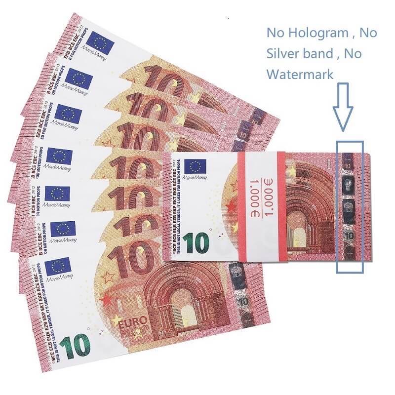 Euro Prop Money €10 Bills €1,000 Full Print