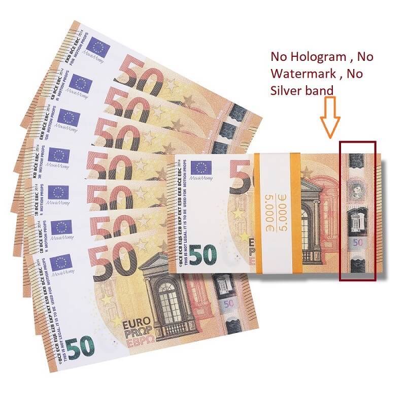 Euro Prop Money Billets de 50 € 5 000 € Impression complète