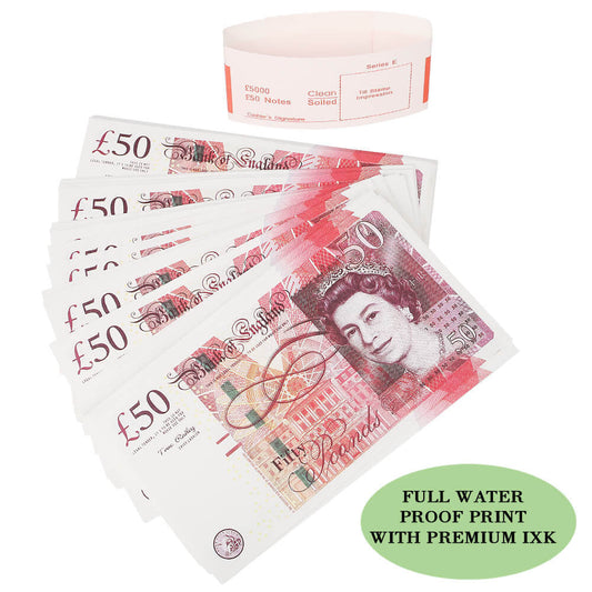 UK Prop Money GBP OLD STYLE £ 50 Pound Notes £ 5 000 Impression complète