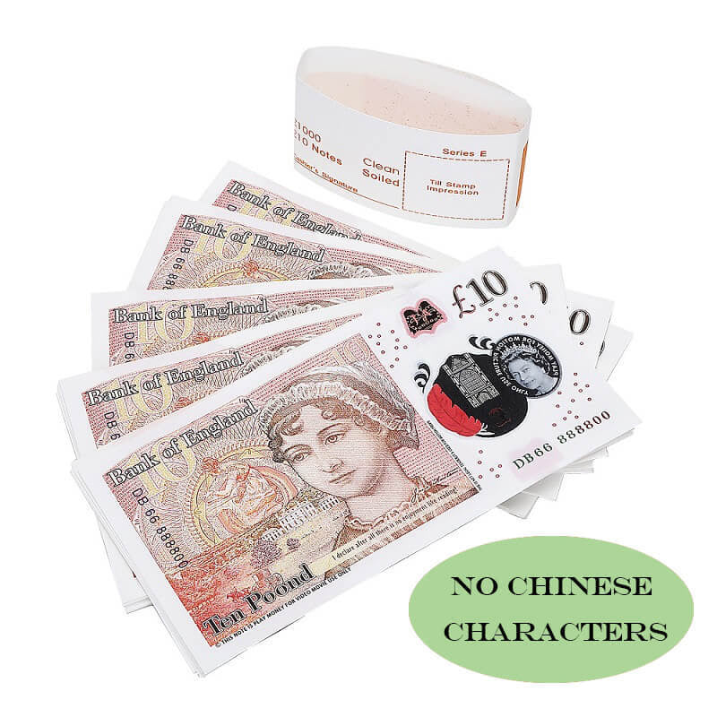 UK Prop Money GBP £10 Pound Notes £1,000 Full Print