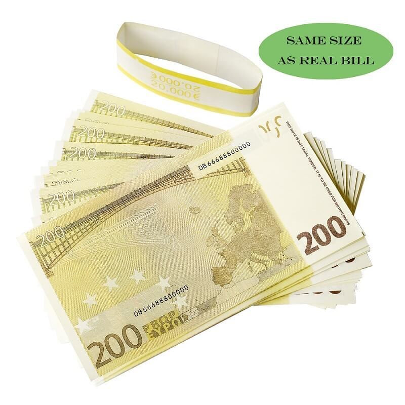 Euro Prop Money €200 Bills €20,000 Full Print