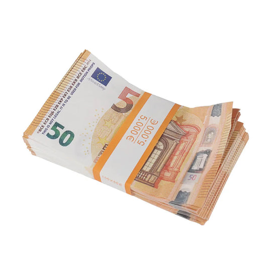 Aged Style Euro Prop Money €50 Bills €5,000 Full Print